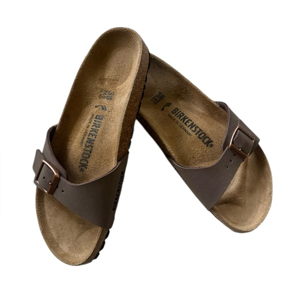 BIRKENSTOCK Madrid Birkibuc Sandals in Mocha Size 38